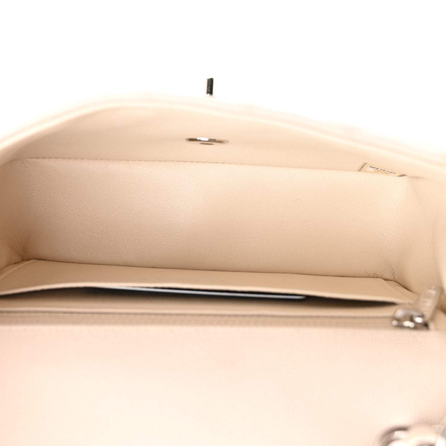 Caviar Quilted Mini Rectangular Flap Light Beige