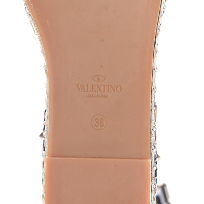 Valentino Garavani Denim Rockstud Ankle Wrap Espadrille 20mm Flats 38 Light Denim 7 of 8