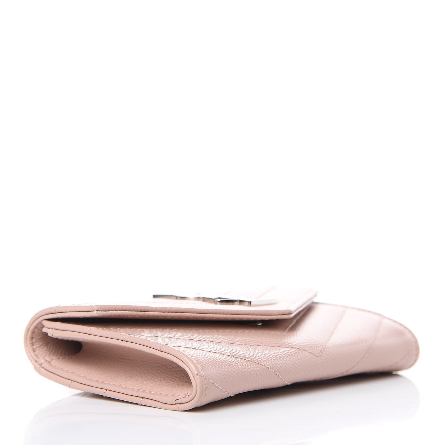 Grain De Poudre Matelasse Chevron Small Monogram Envelope Wallet Pale Blush
