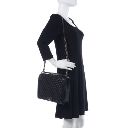 Chanel Lambskin Quilted Large Boy Flap Black 2 of 12