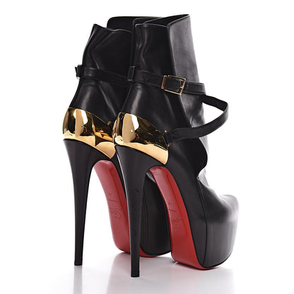 Christian Louboutin Shiny Calfskin Equestria 160 Platform Ankle Boots 40 Black 4 of 8