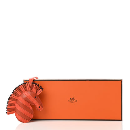 Hermes Milo Lambskin Geegee Savannah Bag Charm Cornaline Orange Poppy Rouge Sellier 4 of 4