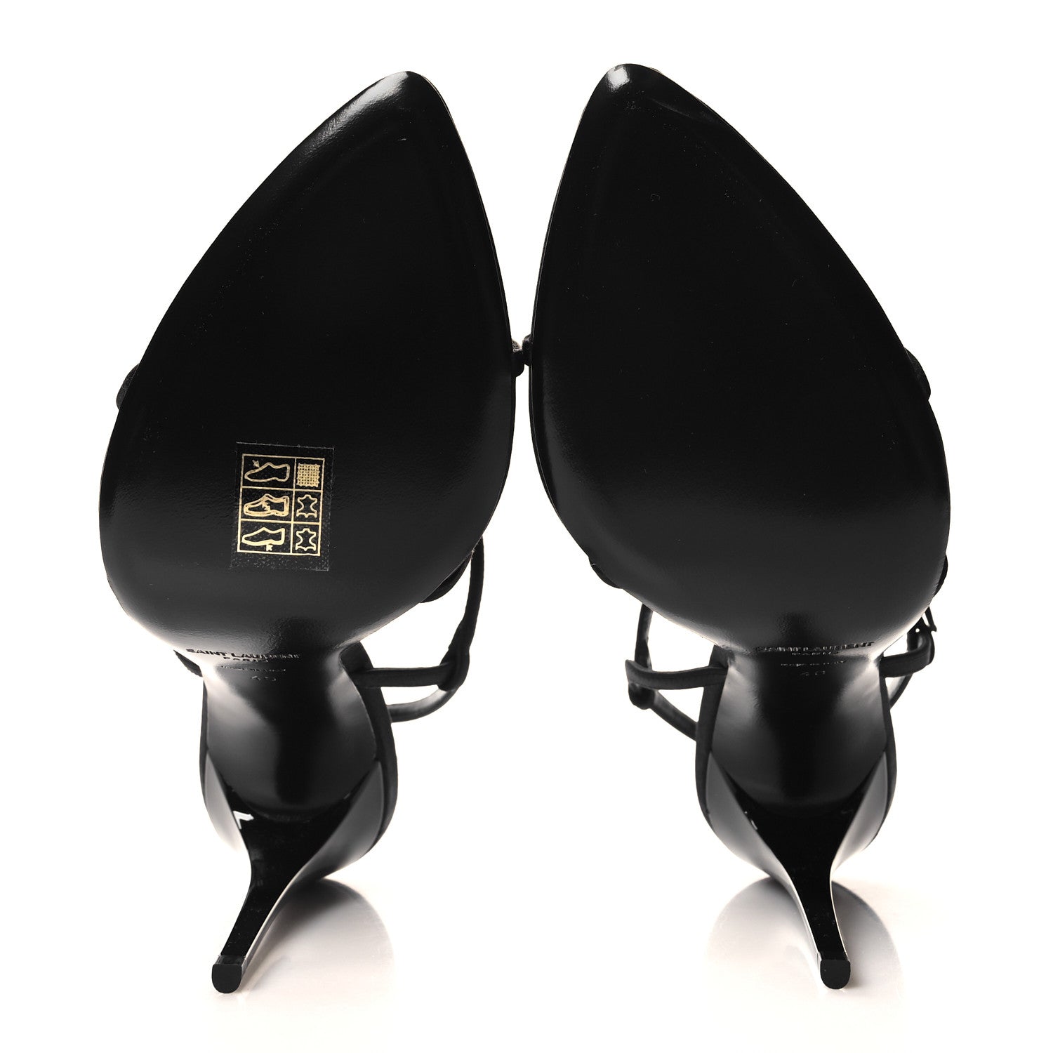 Saint Laurent Crepe Satin Clara 110 Ankle Strap Sandals 40 Black 5 of 8