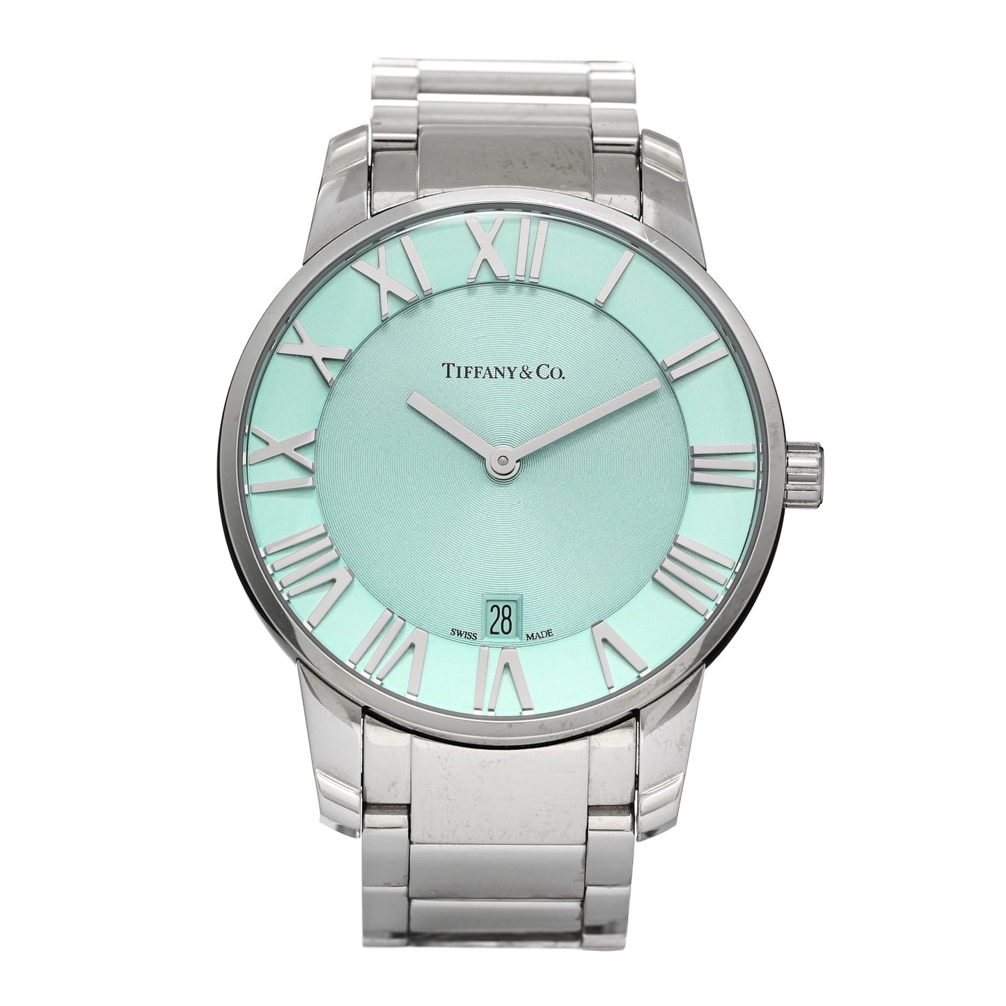 Stainless Steel 37mm Atlas 2-Hand Quartz Watch Tiffany Blue