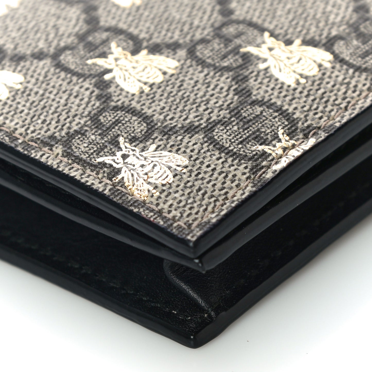 GG Supreme Monogram Bee Print Card Case