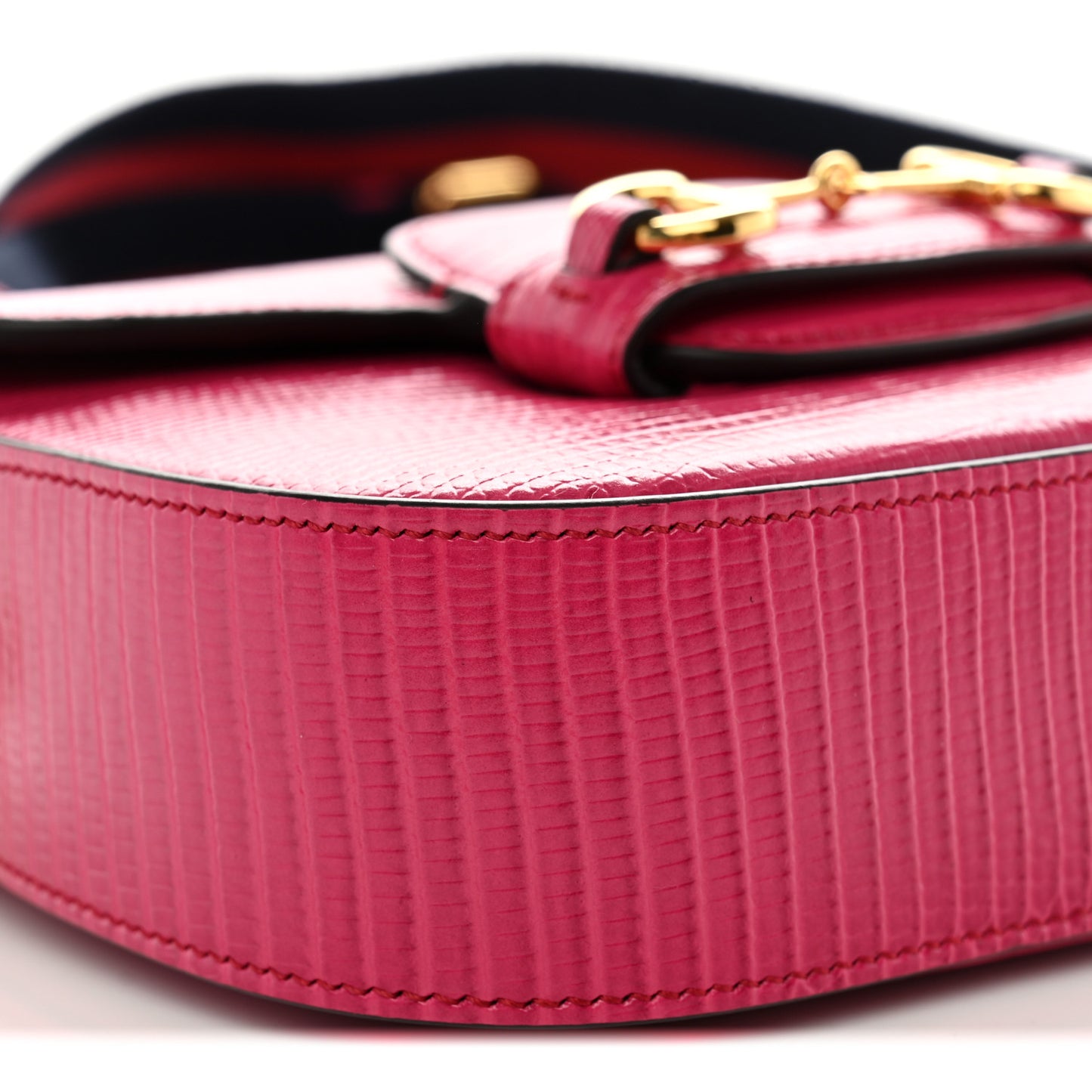 Lizard Web Mini Horsebit 1955 Shoulder Bag Pink