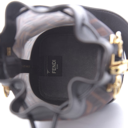 Fendi Mesh Vitello Grace F is Fendi FF 1974 Mini Mon Tresor Bucket Bag Marrone Black Ebano 5 of 11
