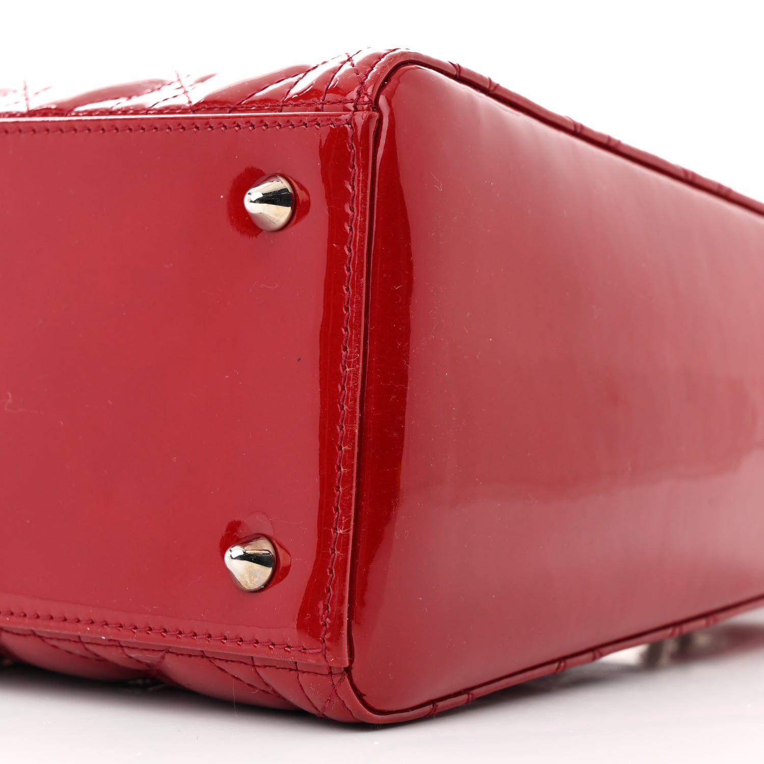 Christian Dior Patent Cannage Medium Lady Dior Burgundy Red 10 of 15