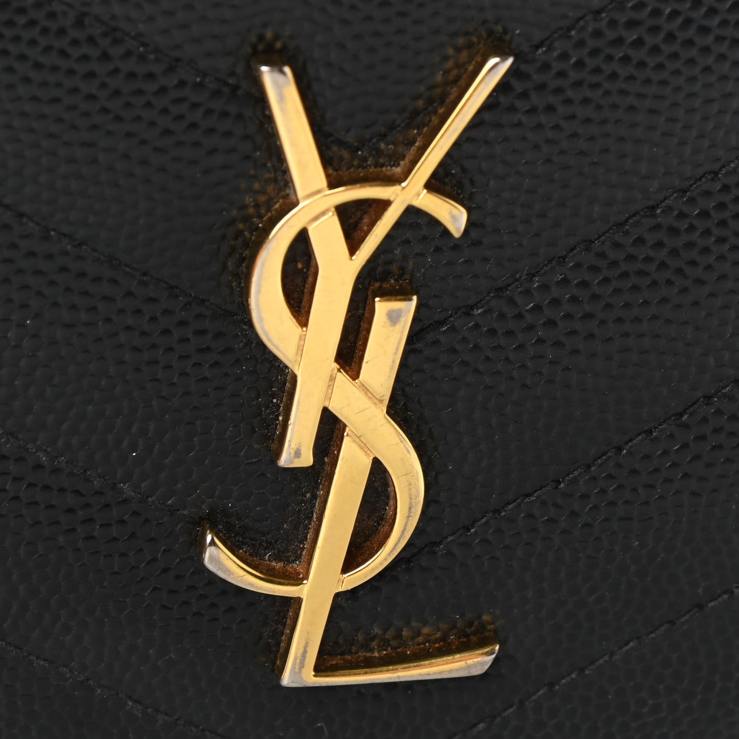 Grain De Poudre Matelasse Chevron Monogram Zip Around Wallet Black