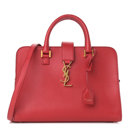 Saint Laurent Calfskin Small Monogram Cabas Lipstick Red 1 of 25