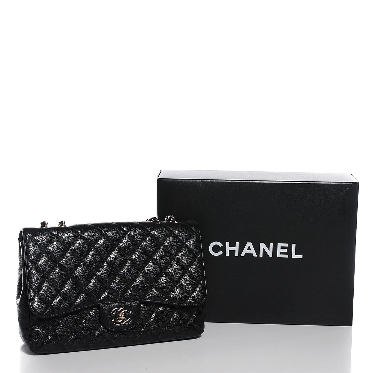 Caviar Quilted Jumbo Single Flap Black
