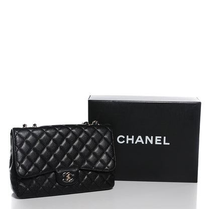 Chanel Caviar Quilted Jumbo Single Flap Black 9 of 9