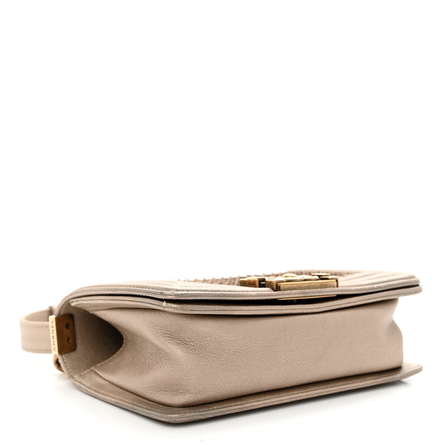 Chanel Metallic Lambskin Small Scaled Boy Flap Gold 4 of 10