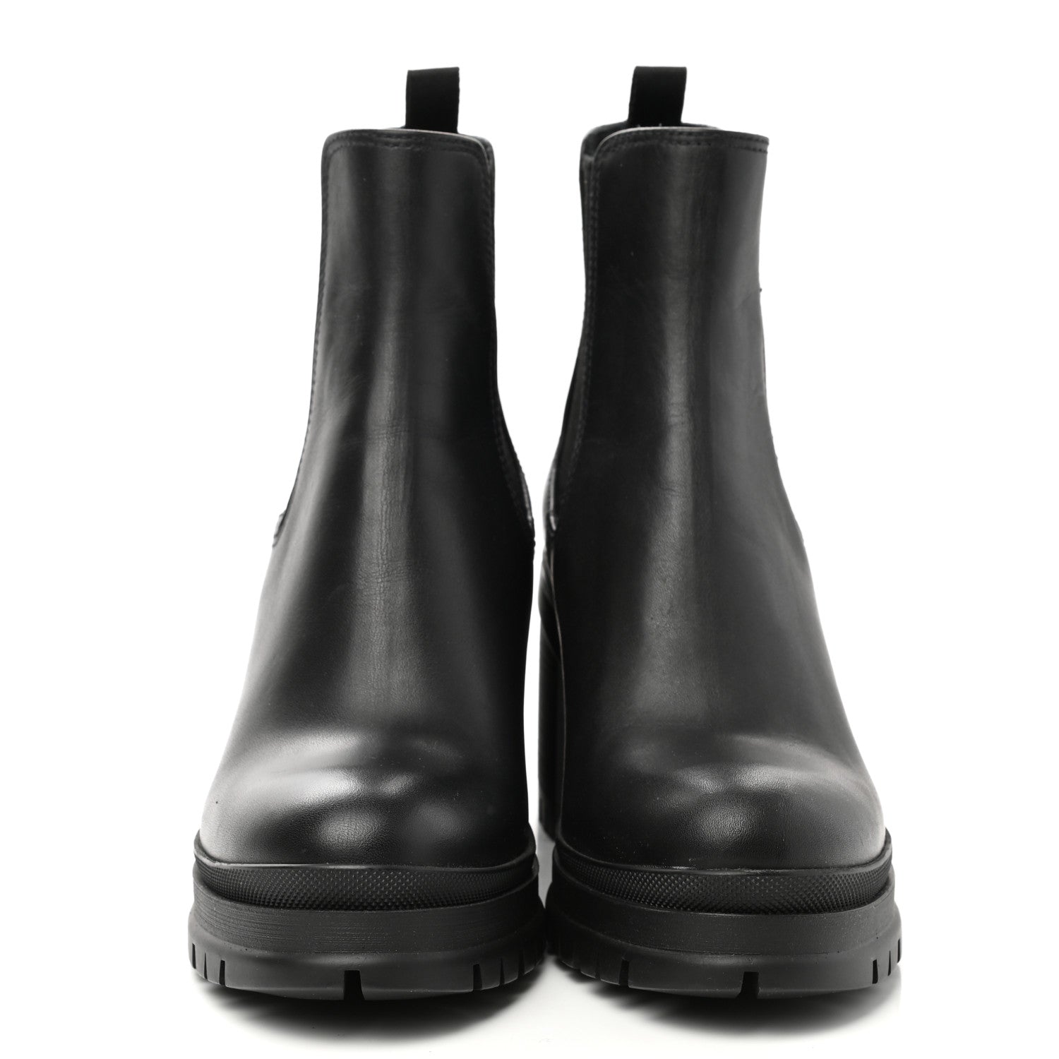 Prada Vitello Montana Lug Sole Chelsea 55mm Boots 37 Black 2 of 8