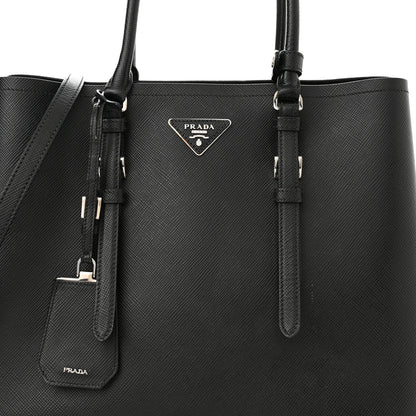 Prada Saffiano Cuir Medium Double Handle Tote Black 7 of 13