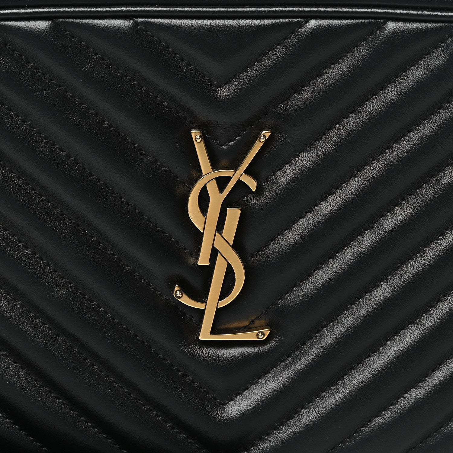 Saint Laurent Calfskin Matelasse Monogram Lou Camera Bag Black 8 of 10