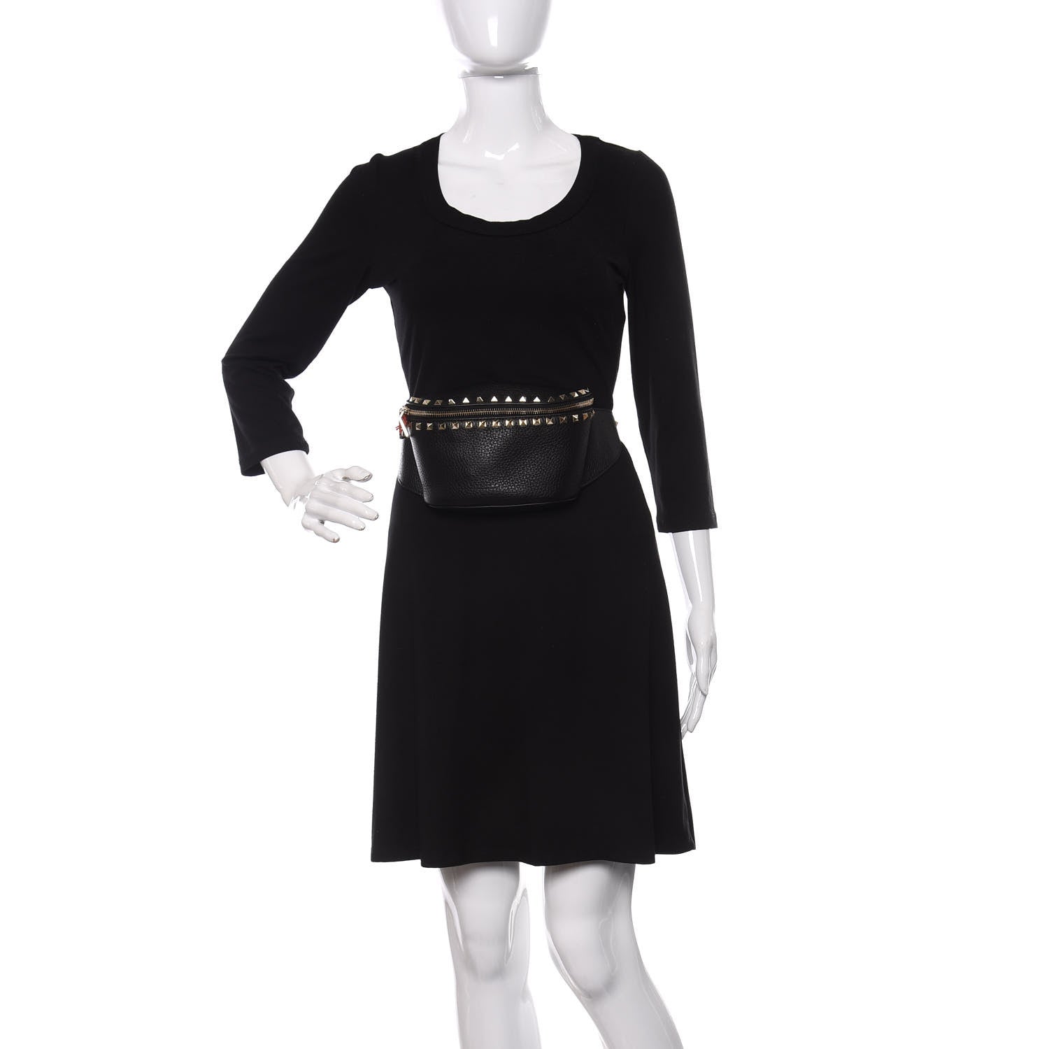 Valentino Garavani Grainy Calfskin Rockstud Belt Bag Black 2 of 10