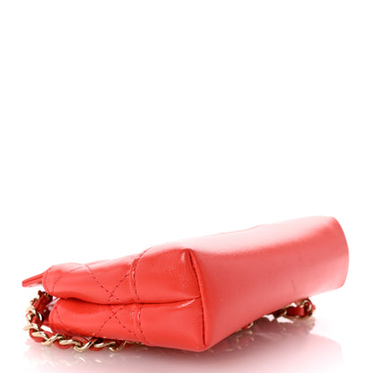 Chanel Shiny Lambskin Quilted Micro 31 Clutch With Chain Red 4 of 10