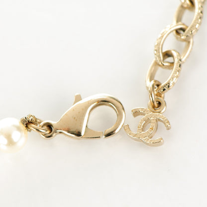 Chanel Graduated Pearl Crystal CC Long Necklace Gold Black 4 of 5