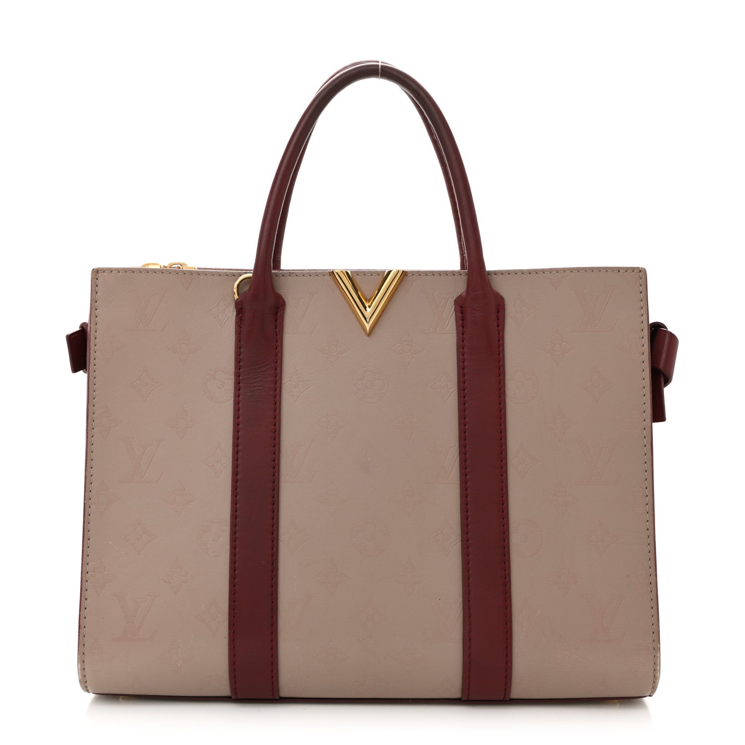 Louis Vuitton Monogram Cuir Plume Very Tote MM Mastic Raisin 1 of 15