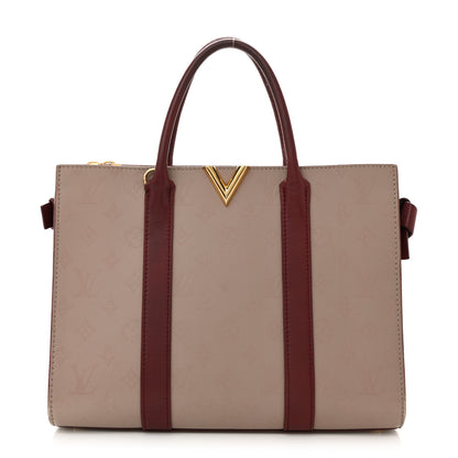 Louis Vuitton Monogram Cuir Plume Very Tote MM Mastic Raisin 1 of 15