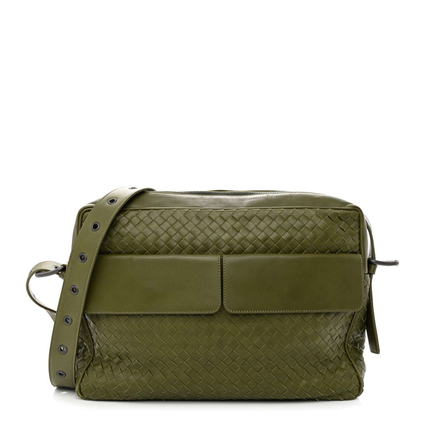 Nappa Intrecciato Messenger Bag Mud