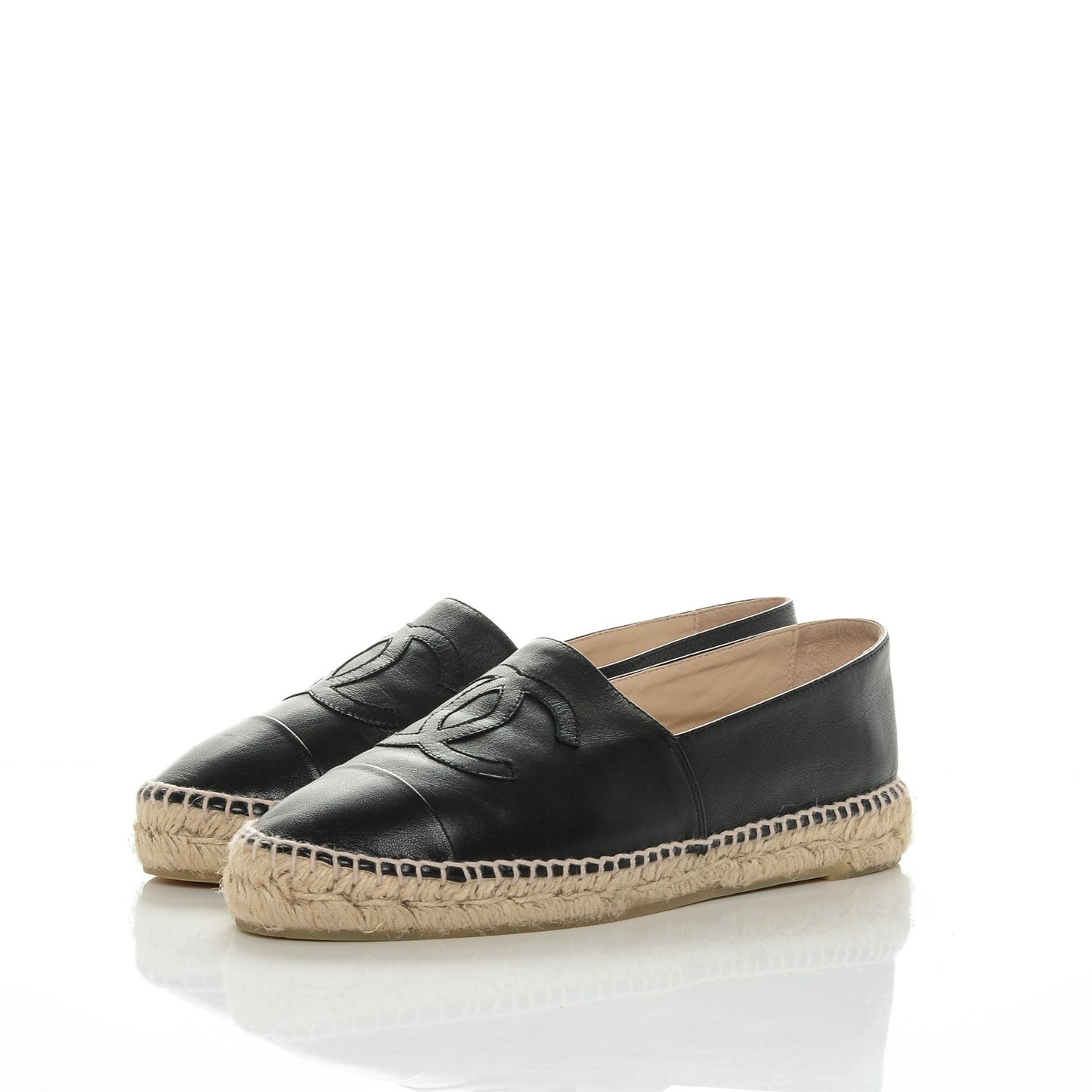 Lambskin CC Espadrilles 39 Black
