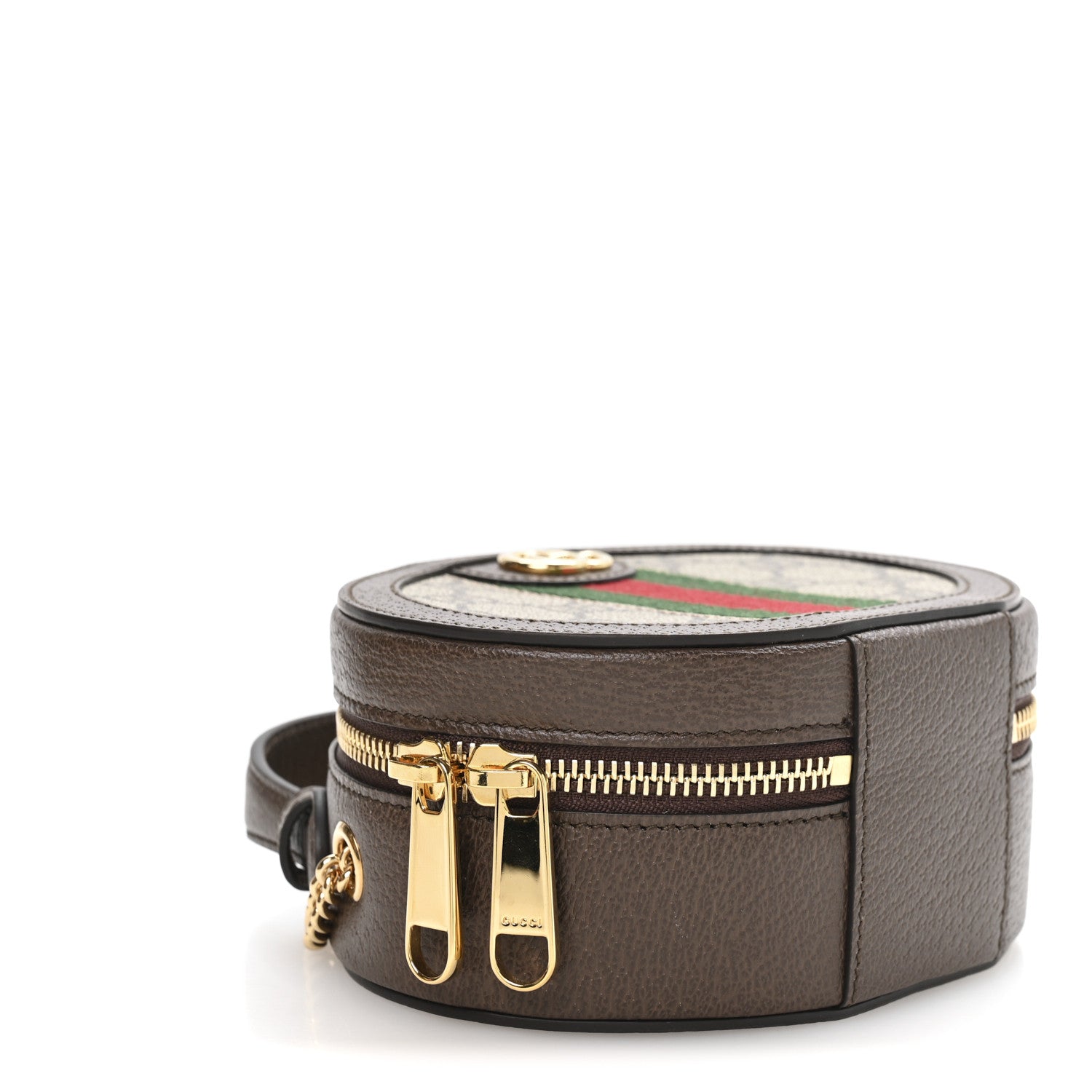 Gucci GG Supreme Monogram Top Handle Web Mini Ophidia Round Shoulder Bag Brown 9 of 11