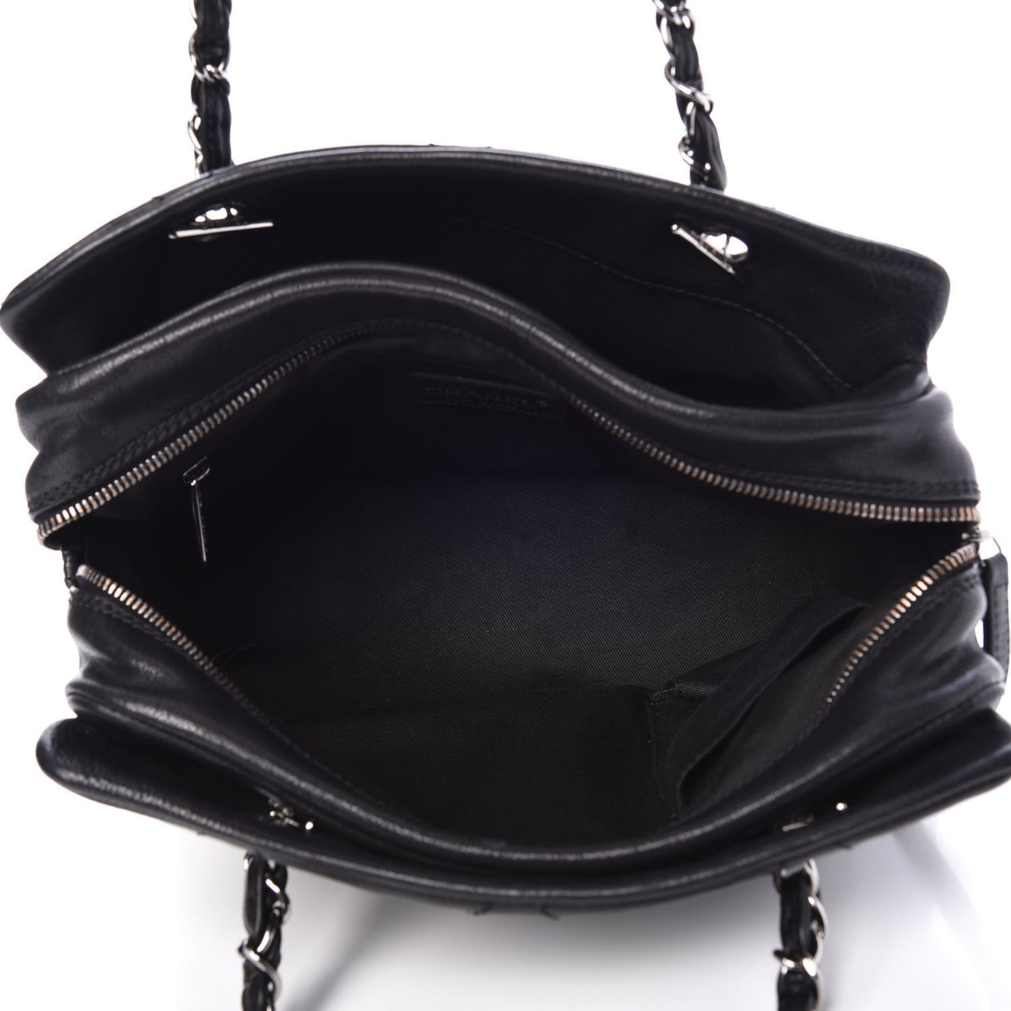 Calfskin Small Diamond Stitch Tote Black
