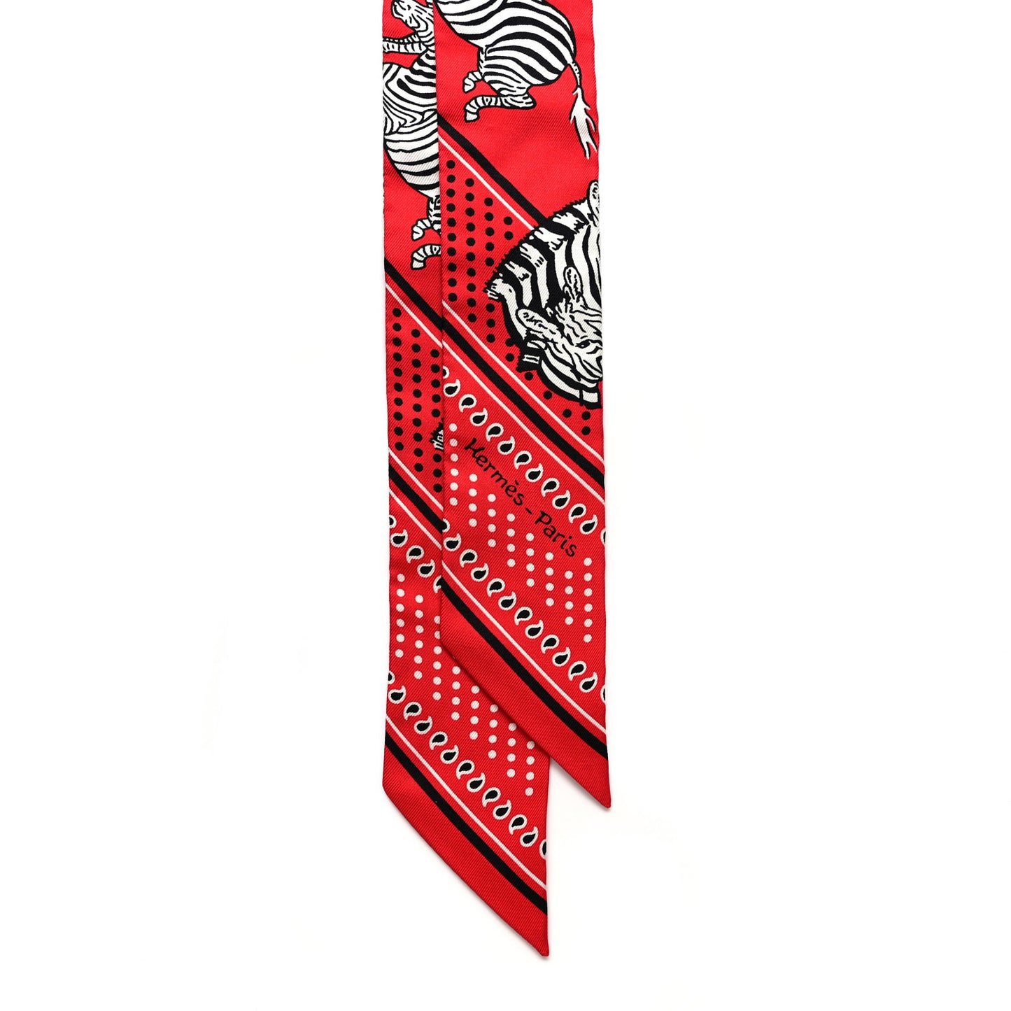 Silk Les Zebres Twilly Rouge Black White