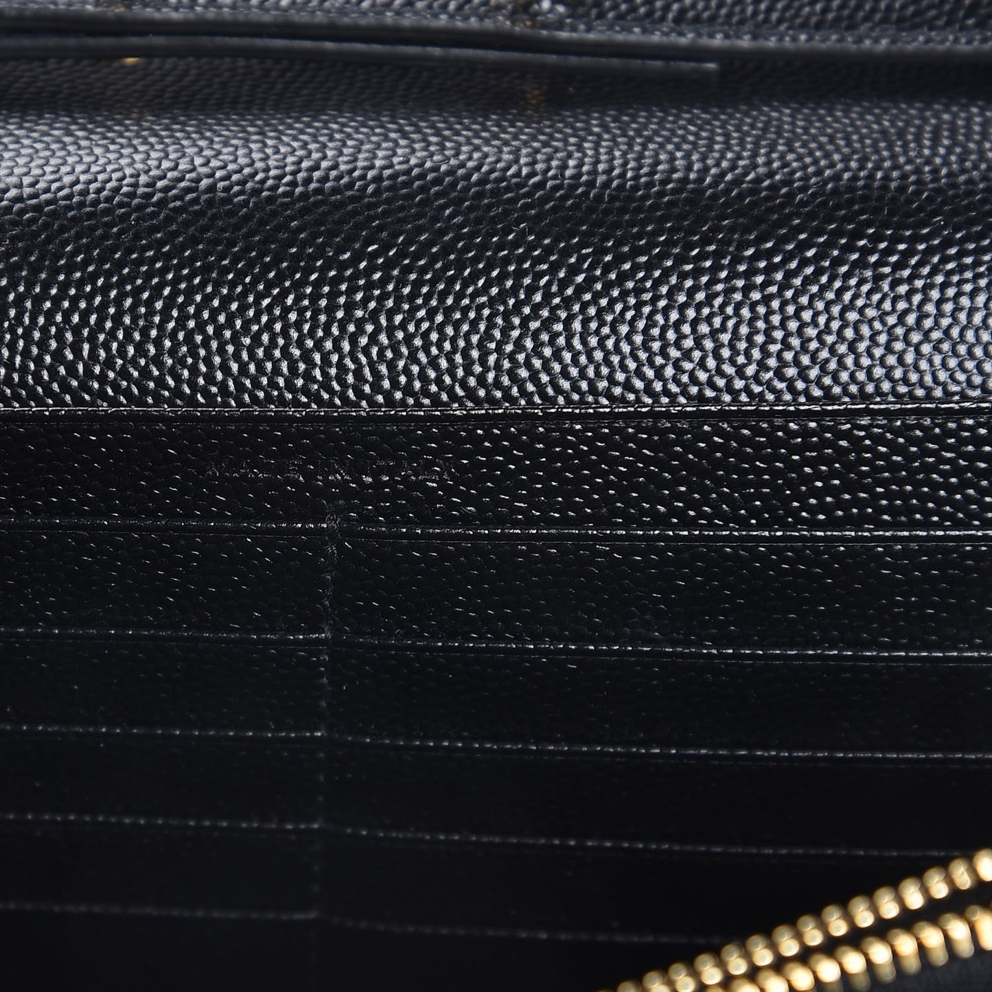 Grain De Poudre Matelasse Chevron Monogram Chain Wallet Black