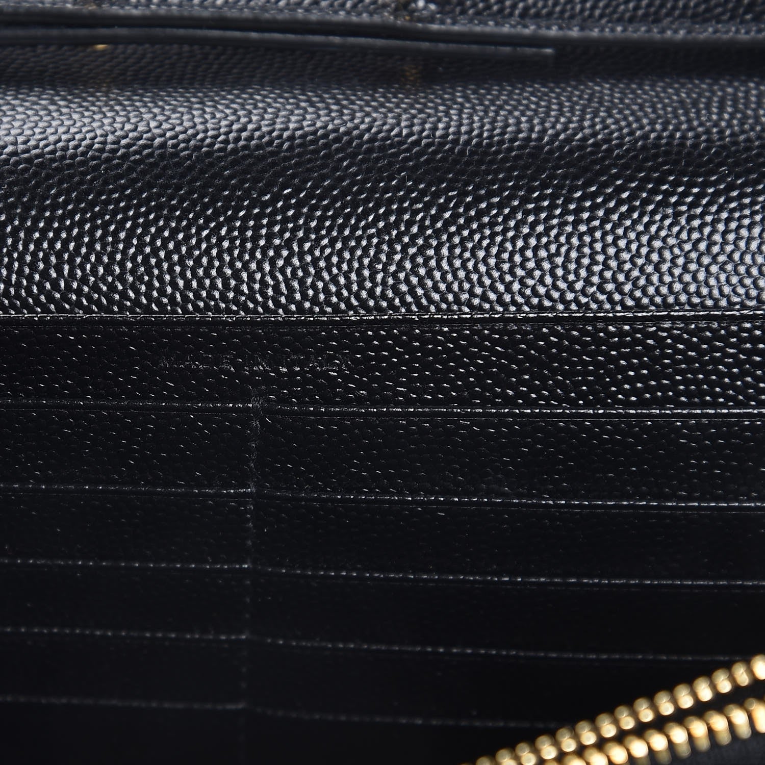 Saint Laurent Grain De Poudre Matelasse Chevron Monogram Chain Wallet Black 7 of 8