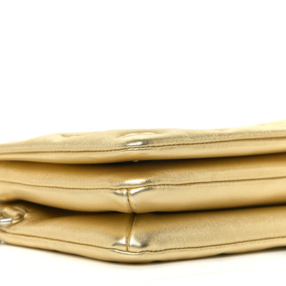 Louis Vuitton Metallic Lambskin Embossed Monogram Pochette Coussin Gold 5 of 9
