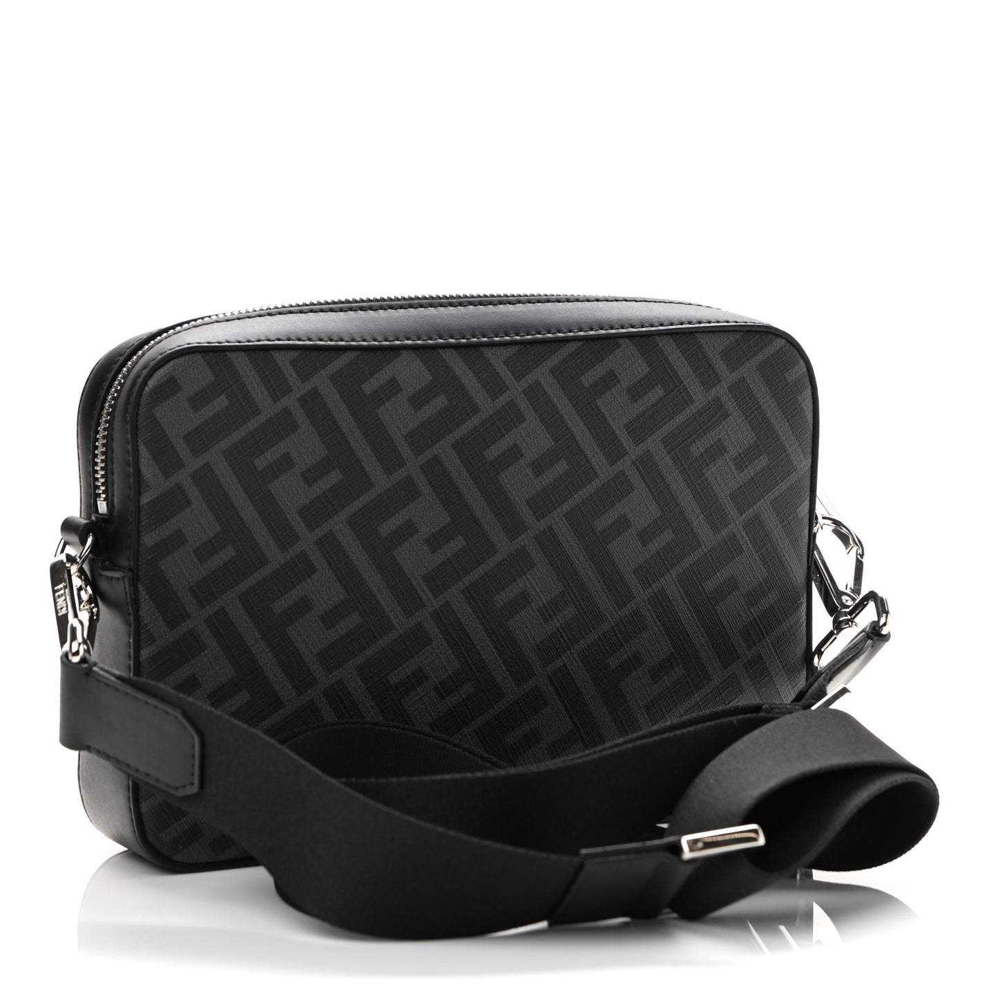 Glazed Fabric Vitello Liberty FF 1974 Diagonal Medium Camera Case Black Sunflower