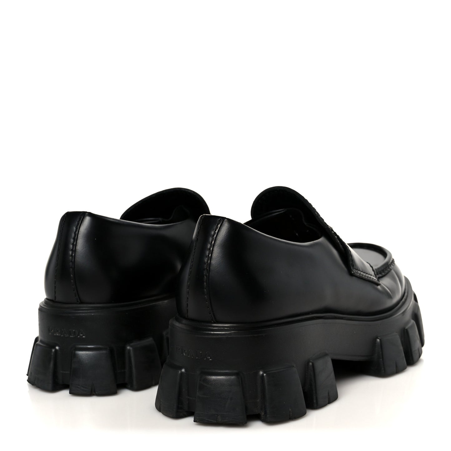 Spazzolato Rois Metal Triangle Logo Mens Monolith 60mm Loafers 8.5 Black
