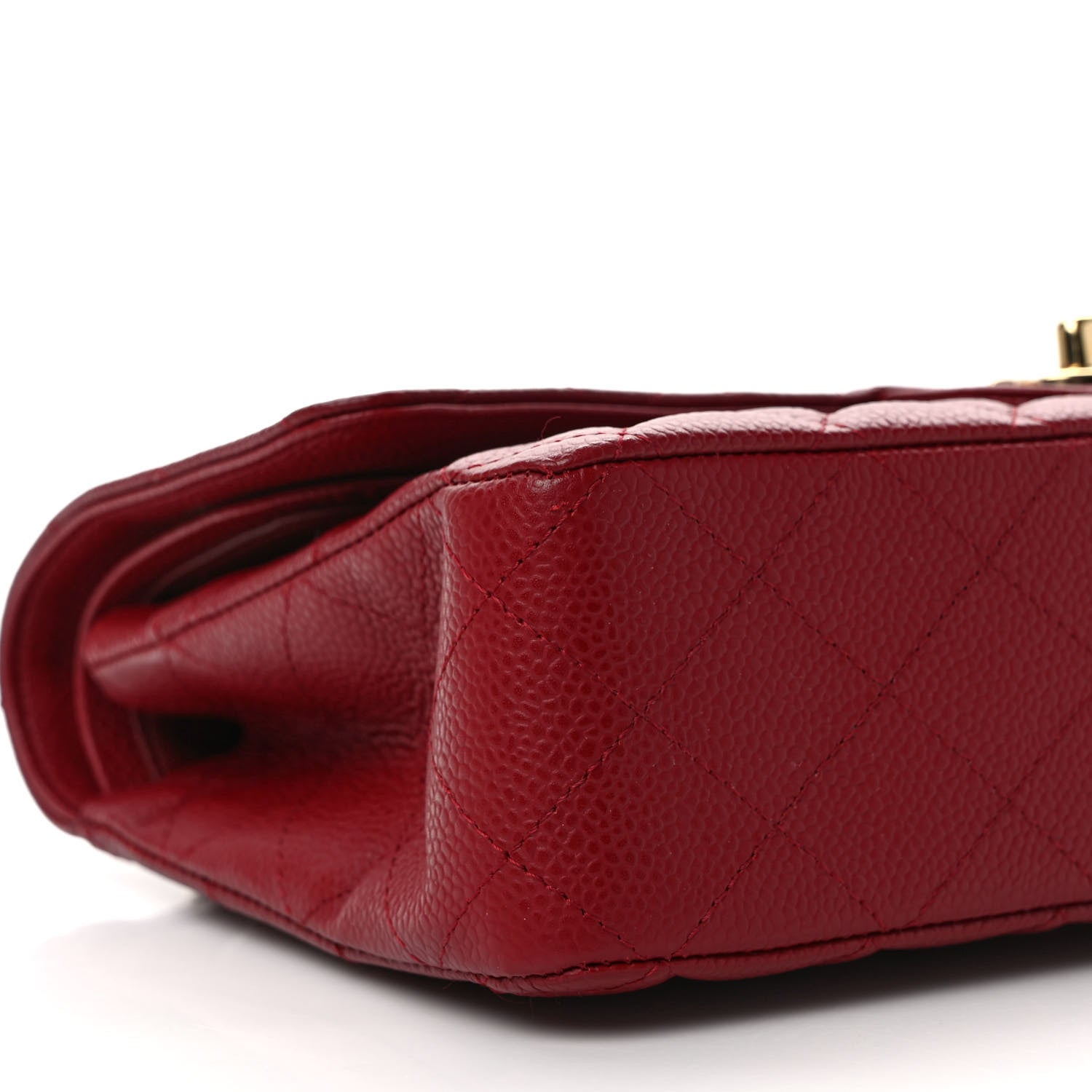 Chanel Caviar Quilted Medium Double Flap Dark Red 8 of 9