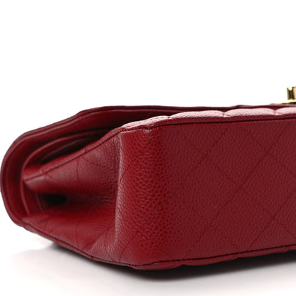 Chanel Caviar Quilted Medium Double Flap Dark Red 8 of 9