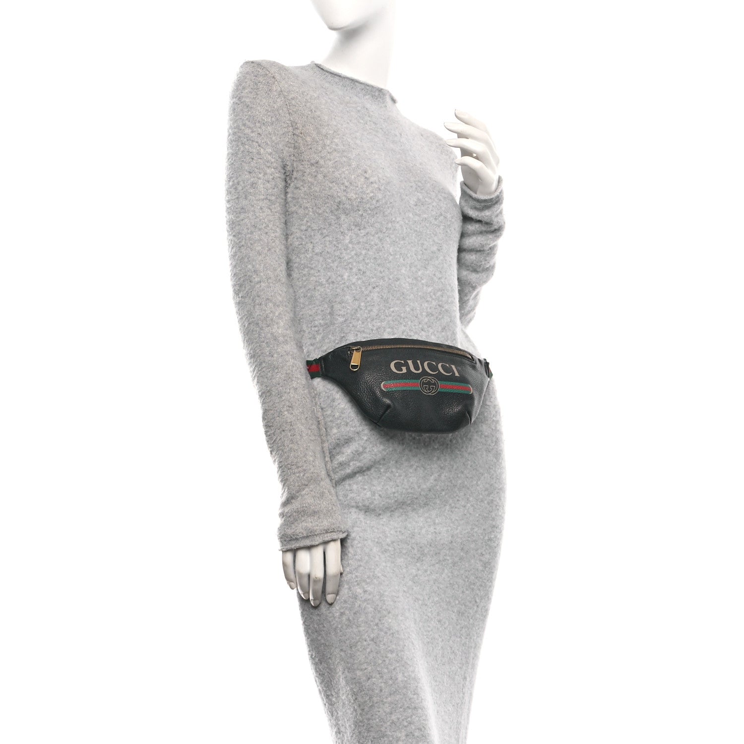 Gucci Grained Calfskin Small Logo Belt Bag Black 2 of 10