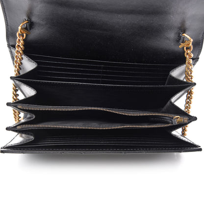 Gucci Calfskin Matelasse GG Marmont Chain Wallet Black 5 of 11
