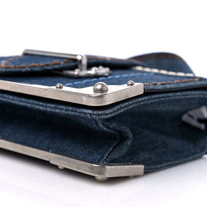 Prada Denim Small Cahier Bag Blue 8 of 10