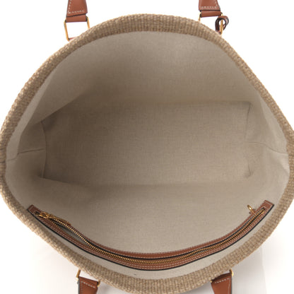 Celine Textile Calfskin Horizontal Cabas Beige Tan 5 of 10