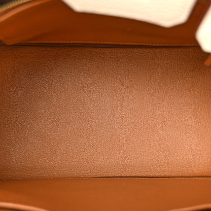 Hermes Togo Horseshoe Birkin 25 Craie Gold 5 of 11