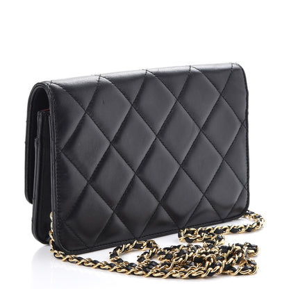 Chanel Lambskin Quilted Golden Class Wallet on Chain WOC Black 3 of 8