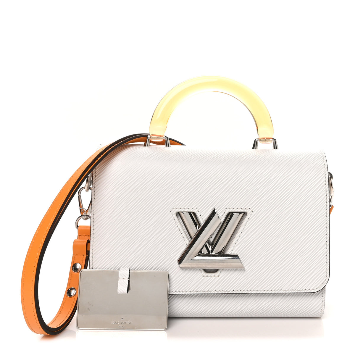 Epi Plexiglass Twist Shoulder Bag MM White