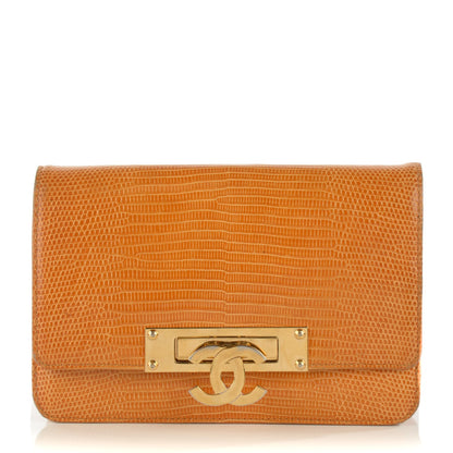 Chanel Lizard Golden Class Wallet on Chain WOC Orange 1 of 7