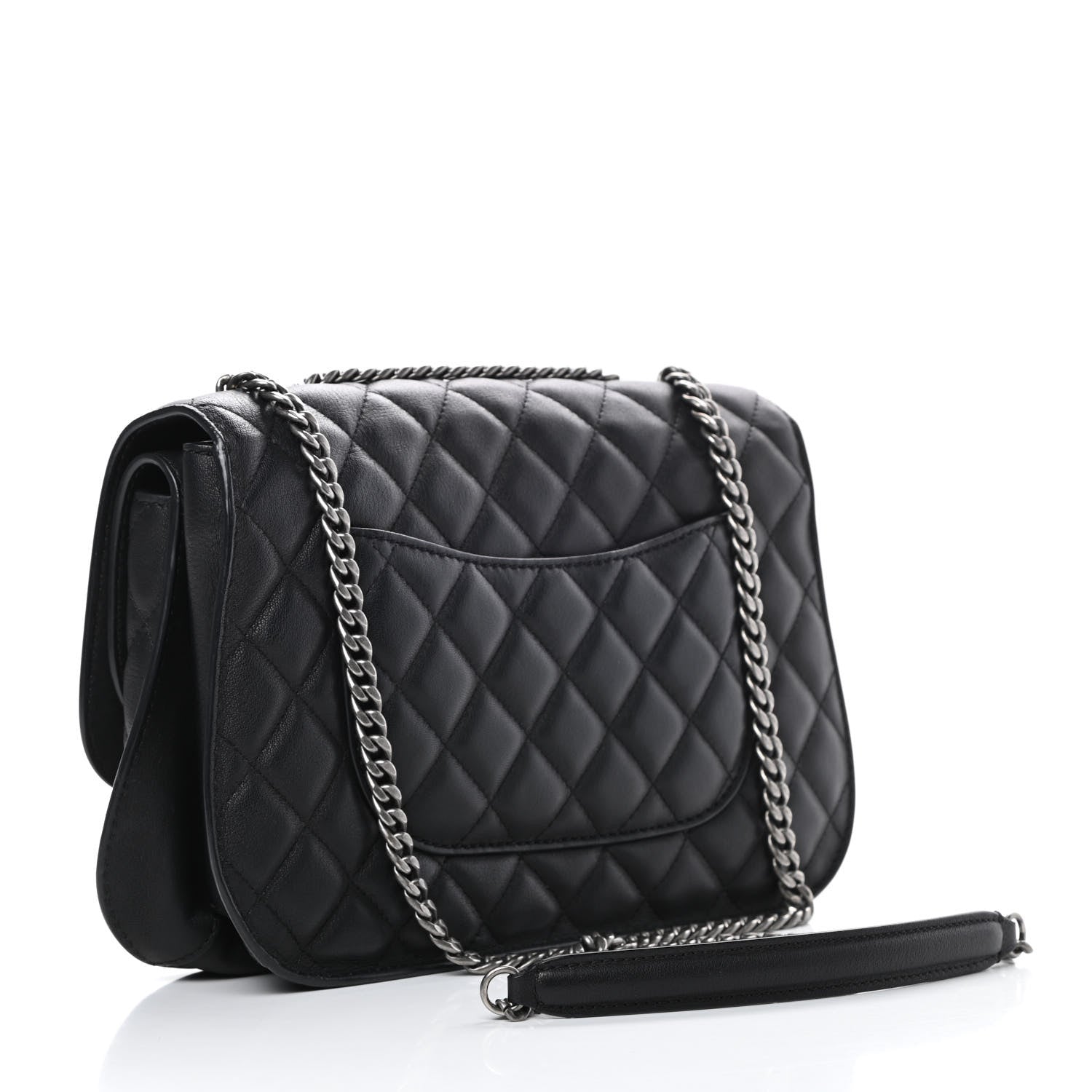 Chanel Lambskin Quilted Large Natural CC Flap Black 3 of 16