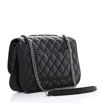 Chanel Lambskin Quilted Large Natural CC Flap Black 3 of 16