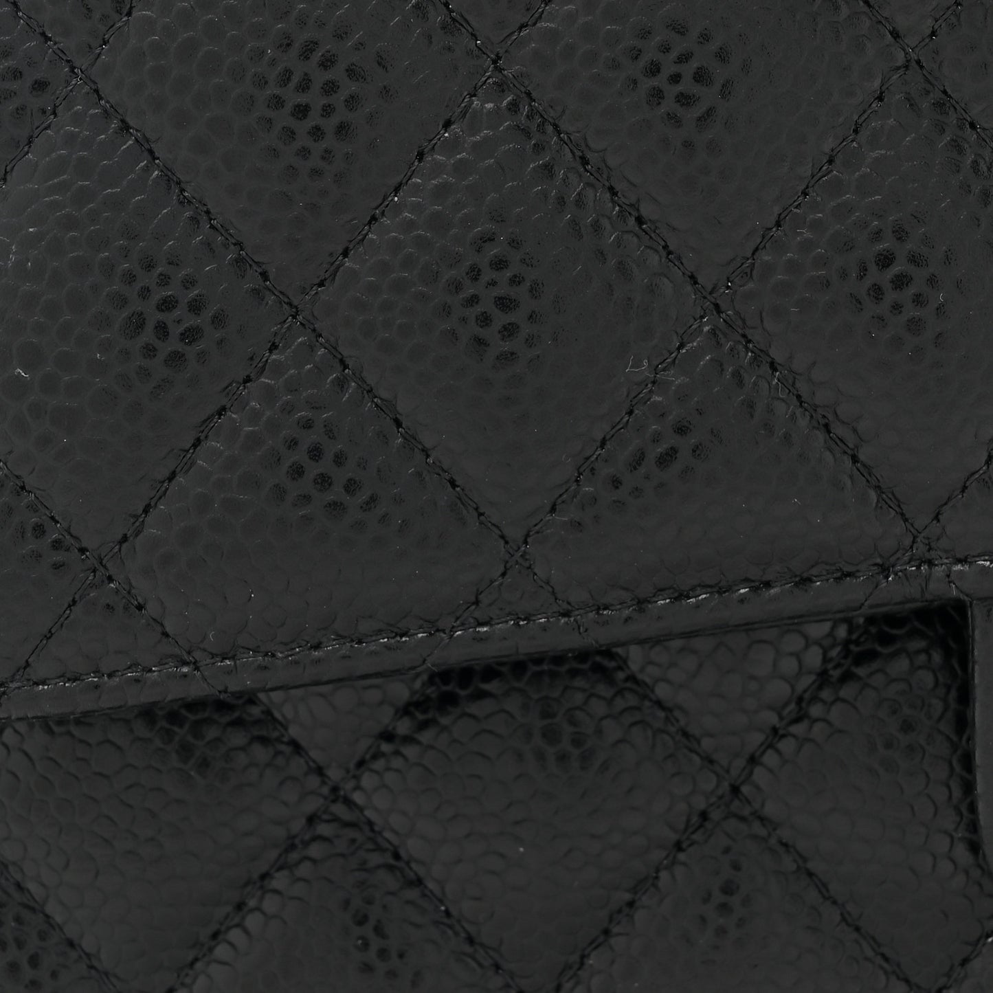 Caviar Quilted Small Double Flap Black
