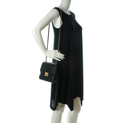 Chanel Lambskin Scallop Quilted Mini Pagoda Square Flap Black 2 of 7