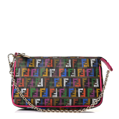 Fendi Zucchino Spalmati FF Multicolor Pochette Tobacco Multicolor Fuchsia 1 of 6